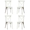 4-Pack Resin X-Back Chair, Mid Century Chair Modern Farmhouse Cross Back Chair for Kitchen ,Lime Wash