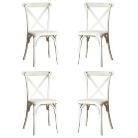 4-Pack Resin X-Back Chair, Mid Century Chair Modern Farmhouse Cross Back Chair for Kitchen ,Lime Wash