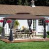 13x10 Outdoor Patio Gazebo Canopy Tent With Ventilated Double Roof And Mosquito net(Detachable Mesh Screen On All Sides),Suitable for Lawn, Garden, Ba