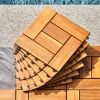 (Set of 10) Hanalei Eucalyptus Interlocking Wooden Decktile in Honey