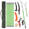 26ft Manual Pole Saw, Lightweight Tree Trimmers Long Handle Pruner Set, Sharp Steel Blade and Scissors Pole Saw for Trimming Palm, Pear Tree, Fir Tree