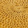 Bordeaux Knitted Cotton Round Pouf, Yellow