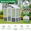 Greenhouse, Wooden Greenhouse Polycarbonate Garden Shed for Plants, 76''x48''x86'' Walk-in Outdoor Plant Gardening Greenhouse for Patio Backyard Lawn,