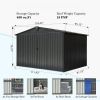 Outdoor Storage Shed 10'x 8', Metal Garden Shed for Bike, Trash Can, Tools, Galvanized Steel Outdoor Storage Cabinet with Lockable Door for Backyard,