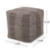 Barracuda Handcrafted Cotton Pouf, Brown and Beige