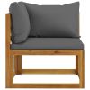 6 Piece Patio Lounge Set with Cushions Solid Acacia Wood