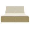 Patio Lounge Bed Poly Rattan Beige