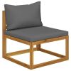 6 Piece Patio Lounge Set with Cushions Solid Acacia Wood