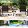 24 Inch Patio Side Table with Adjustable Footpads for Poolside Backyard Balcony