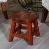 Carved Wooden Step Stool, Queen Bee, Cherry