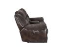 Easy-care Loveseat with Pleated Back - Ultra-Plush Fabric, Leatherette - Multi-Function Drop-Down Console, Pop-Up Charging Station - Complete 3-Piece