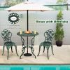 Outdoor Cast Aluminum Patio Furniture Set with Rose Design