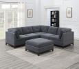 Modular Living Room Furniture Ottoman Ash Chenille Fabric 1pc Cushion Ottoman Couch