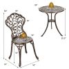 3 Pcs Cast Aluminum Bistro Set