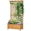 Wood Planter with Trellis for Vine Climbing-Yellow