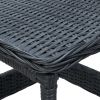 3 Piece Patio Lounge Set with Cushions Poly Rattan Dark Gray