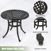 24 Inch Patio Side Table with Adjustable Footpads for Poolside Backyard Balcony