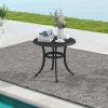 24 Inch Patio Side Table with Adjustable Footpads for Poolside Backyard Balcony