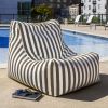 Jaxx Ponce Outdoor Bean Bag Chair, Taupe Stripes