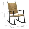 Ventura Outdoor Adult Steel Rocking Chair, Natural Rush Weave