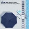 9' Patio Umbrella Replacement Canopy Outdoor Table Market Yard Umbrella Replacement Top Cover, Dark Blue