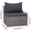 7 Piece Patio Sofa Set with Cushions & Pillows Poly Rattan Gray