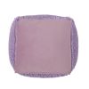 Spongy Microfiber Square Pouf, Lavender