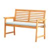 Waimea Honey Slatted Eucalyptus Wood Garden Bench with Cushion