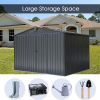 Outdoor Storage Shed 10'x 8', Metal Garden Shed for Bike, Trash Can, Tools, Galvanized Steel Outdoor Storage Cabinet with Lockable Door for Backyard,