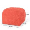 Spongy Microfiber Square Pouf, Coral