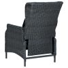 3 Piece Patio Lounge Set with Cushions Poly Rattan Dark Gray