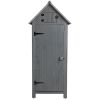 30.3"L X 21.3"W X 70.5"H Outdoor Storage Cabinet Tool Shed Wooden Garden Shed Gray