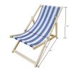 populus wood sling chair blue Stripe Broad blue Stripe (color: Dark blue) folding chaise lounge chair