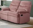 Luxurious Velvet Blush Pink Color 2-Seater Manual Recliner Loveseat Couch Manual Motion Plush Armrest Living Room Furniture 1pc Loveseat Couch