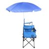 Double Folding Picnic Chairs w/Umbrella Mini Table Beverage Holder & Carrying Bag