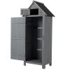 30.3"L X 21.3"W X 70.5"H Outdoor Storage Cabinet Tool Shed Wooden Garden Shed Gray