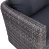 7 Piece Patio Sofa Set with Cushions & Pillows Poly Rattan Gray