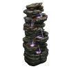 40inches High Rocks Outdoor Cascading Waterfall with LED Lights