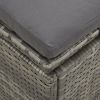 Convertible Sun Bed with Cushions Poly Rattan Dark Gray