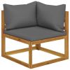 6 Piece Patio Lounge Set with Cushions Solid Acacia Wood