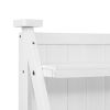 TOPMAX 65inch Garden Potting Bench Table, Fir Wood Workstation with Storage Shelf, Drawer and Cabinet, White