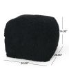 Spongy Microfiber Square Pouf, Dark Charcoal