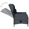 Reclining Patio Chair with Cushions Poly Rattan Dark Gray