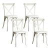 4-Pack Resin X-Back Chair, Mid Century Chair Modern Farmhouse Cross Back Chair for Kitchen ,Lime Wash