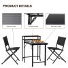 3PCS Patio Bistro Set, Patio Set of Foldable Patio Table and Chairs,Outdoor Patio Furniture Sets,Black