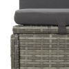 Convertible Sun Bed with Cushions Poly Rattan Dark Gray