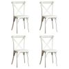 4-Pack Resin X-Back Chair, Mid Century Chair Modern Farmhouse Cross Back Chair for Kitchen ,Lime Wash