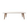 Manhattan Comfort Utopia 17.52" High Rectangle Coffee Table with Splayed Legs in Off White and Maple Cream