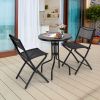 3 Pieces Folding Bistro Table Chairs Set for Indoor and Outdoor