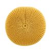 Bordeaux Knitted Cotton Round Pouf, Yellow